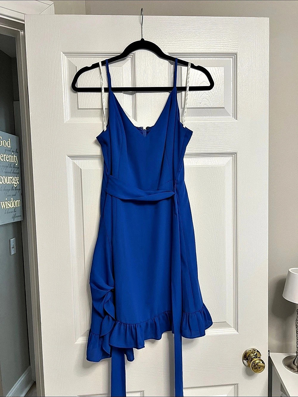 LulaRoe Blue Ruffle Mini Dress Size Small Like New